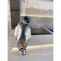 Winter Hooded Denim Fake Two-Piece Boy Jacket